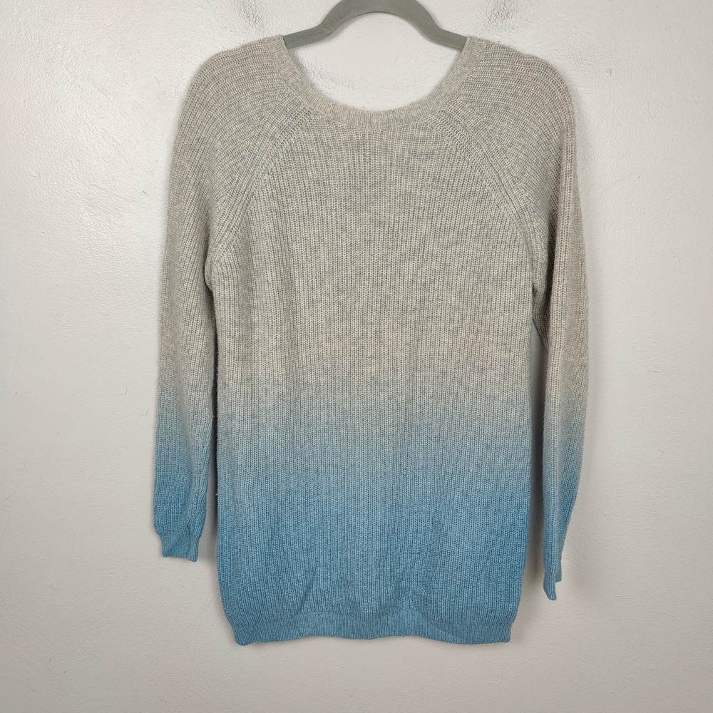 Maje Myster Ombre Wool Cashmere Blend Sweater Womens One Size Grey Blue Gradient - Picture 2 of 10